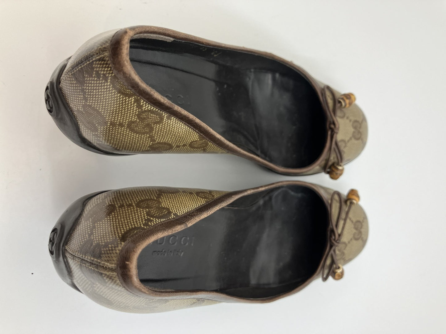 Gucci GG Supreme Pumps (EU 35)(22.5 cm)(US 5.5)(8.86 inch) Heel 5cm(1.97 inch) Brown