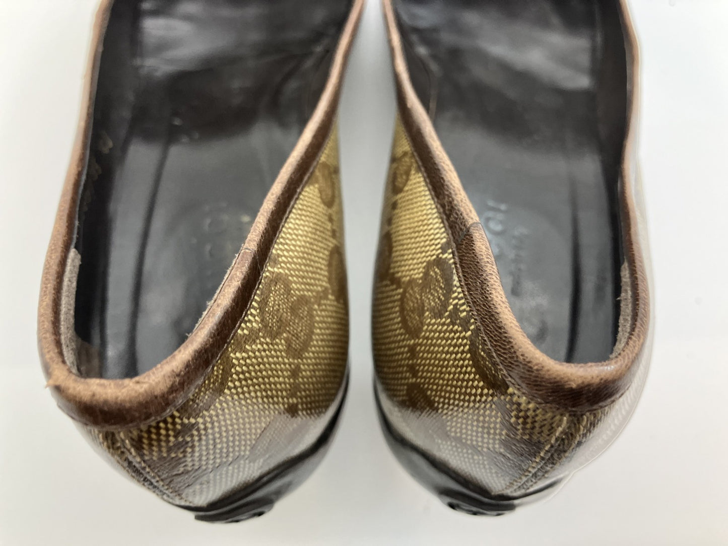 Gucci GG Supreme Pumps (EU 35) (22.5 cm) (US 5.5) (8.86 inch) Heel 5 cm (1.97 inch) Brown Free Shipping 