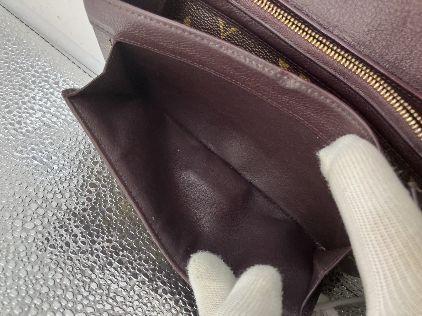 LOUIS VUITTON Monogram Long Wallet M60361 Portefeuille Elise Brown 19.5ﾃ・1cm Made in France