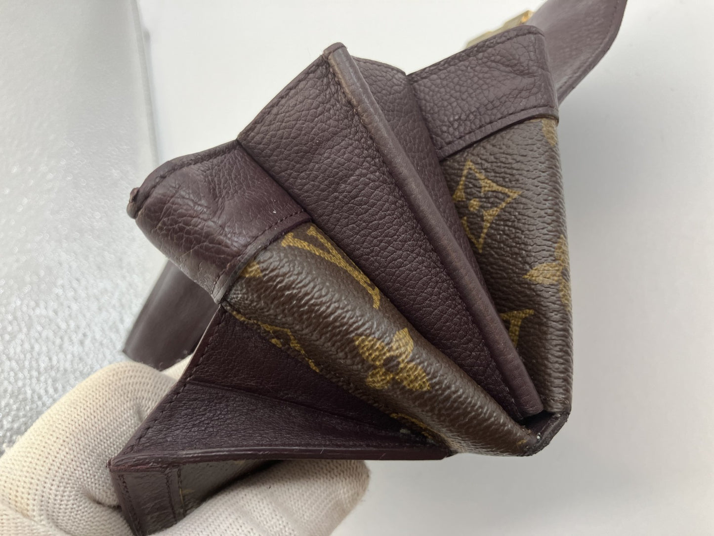 LOUIS VUITTON Monogram Long Wallet M60361 Portefeuille Elise Brown 19.5ﾃ・1cm Made in France