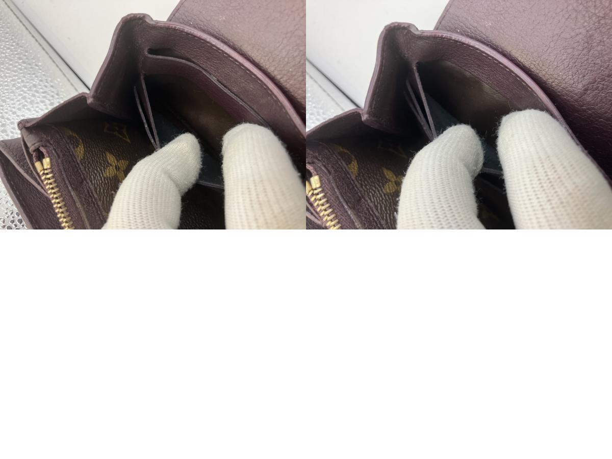 LOUIS VUITTON Monogram Long Wallet M60361 Portefeuille Elise Brown 19.5ﾃ・1cm Made in France