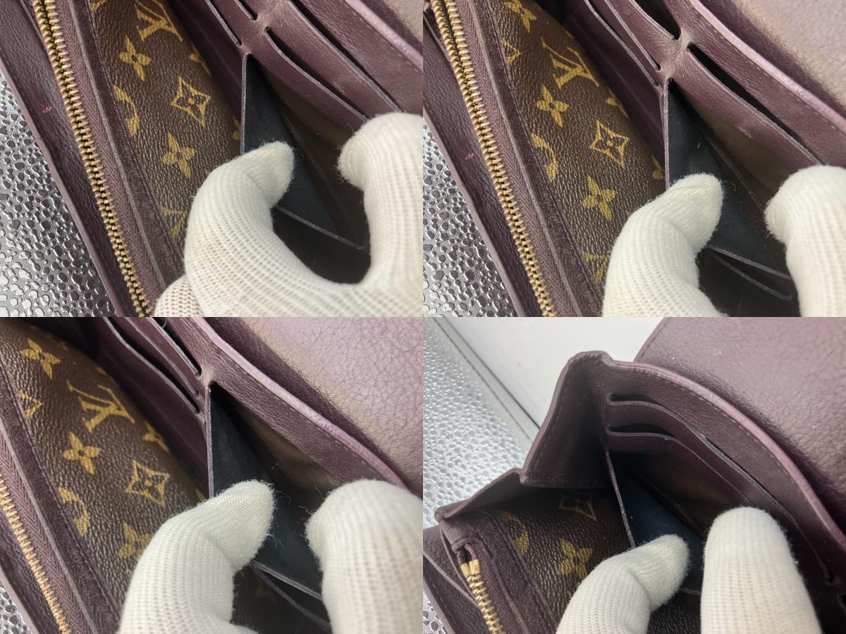 LOUIS VUITTON Monogram Long Wallet M60361 Portefeuille Elise Brown 19.5ﾃ・1cm Made in France