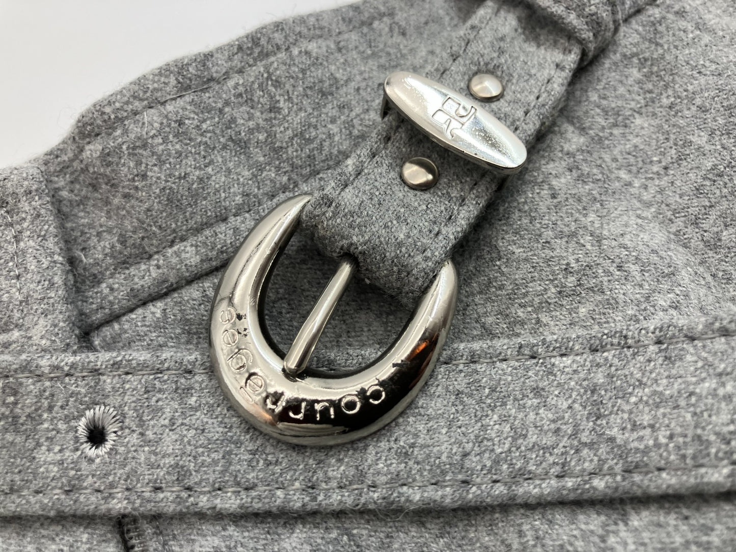 Courrèges Skirt Set 2-Piece Beige (W33/L47cm) & Gray (W32/L52cm) | Model Wearing |