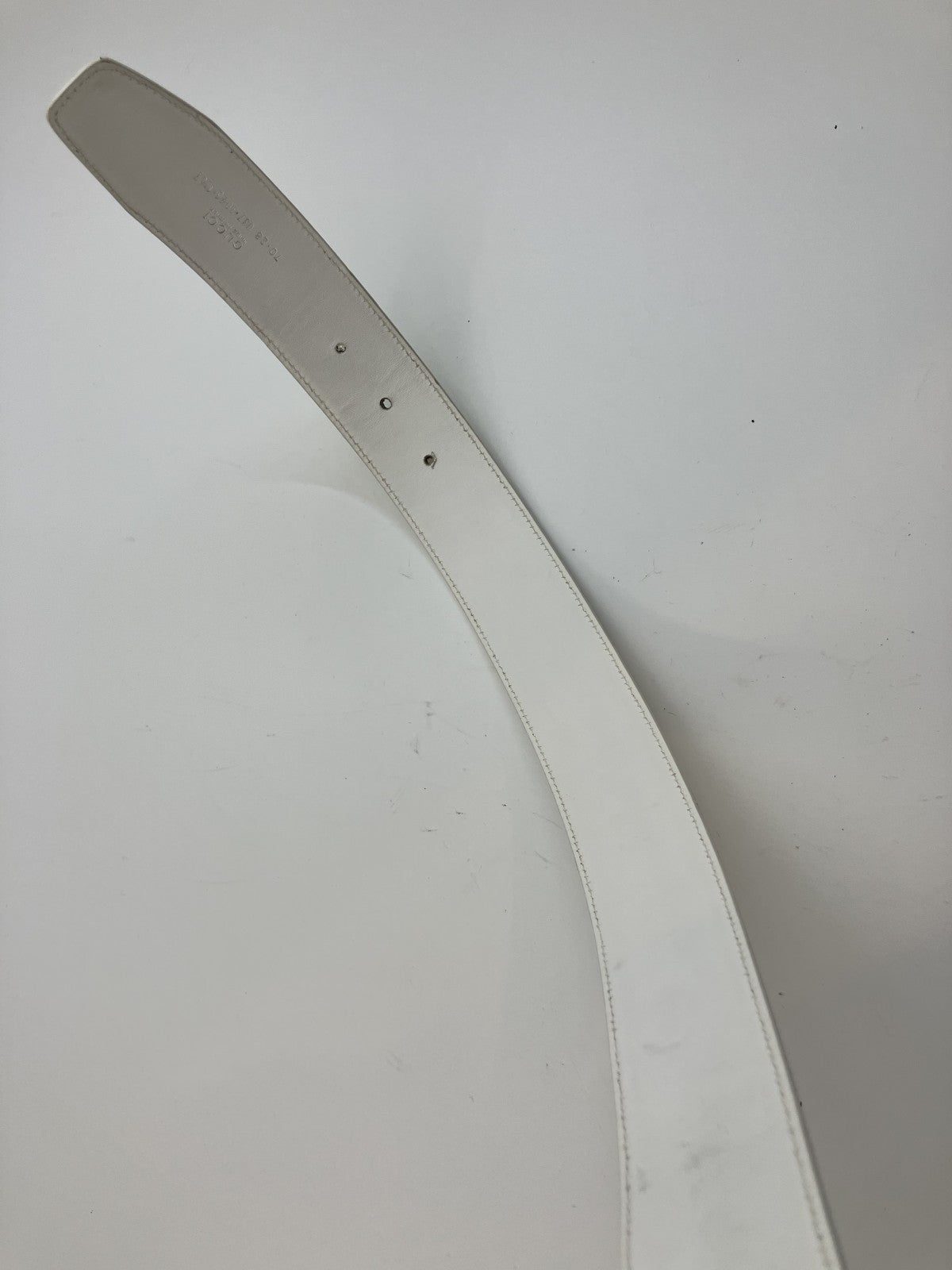 GUCCI Gロゴバックル 037 1046 1107 ベルト 全長87ｃｍ 幅4ｃｍ アイボリー＆シルバー 送料無料