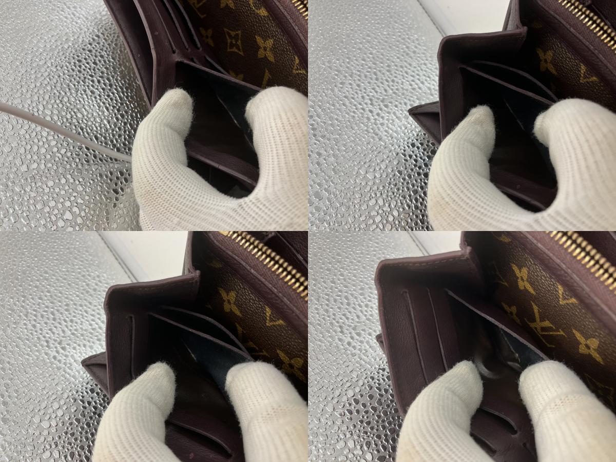 LOUIS VUITTON Monogram Long Wallet M60361 Portefeuille Elise Brown 19.5ﾃ・1cm Made in France