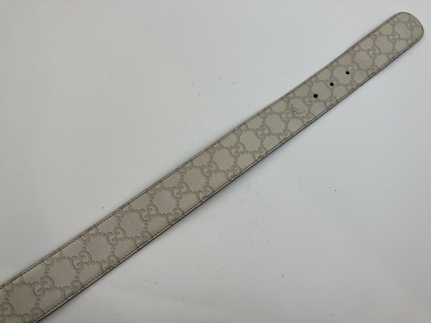 GUCCI Interlocking Belt Length 101cm(39.76inch) Width 4cm(1.57inch)Ivory