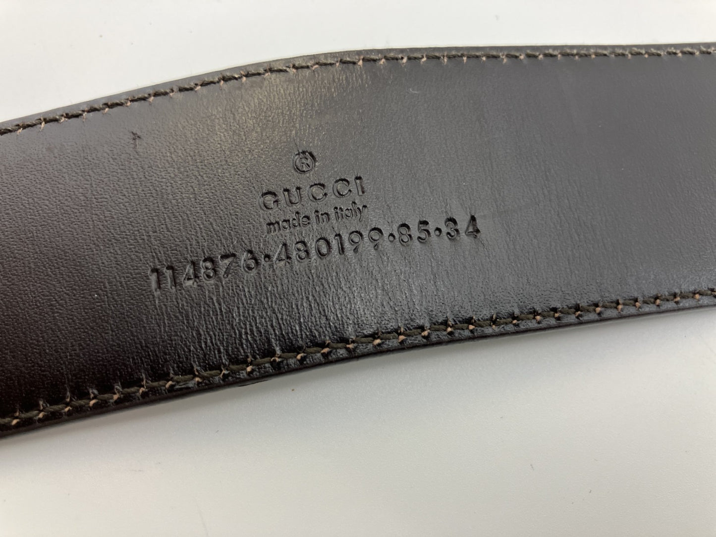 GUCCI Interlocking Belt Length 101cm(39.76inch) Width 4cm(1.57inch)Ivory