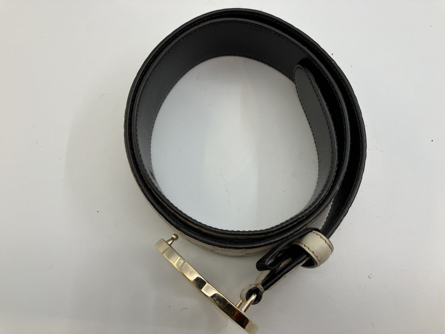 GUCCI Interlocking Belt Length 101cm(39.76inch) Width 4cm(1.57inch)Ivory