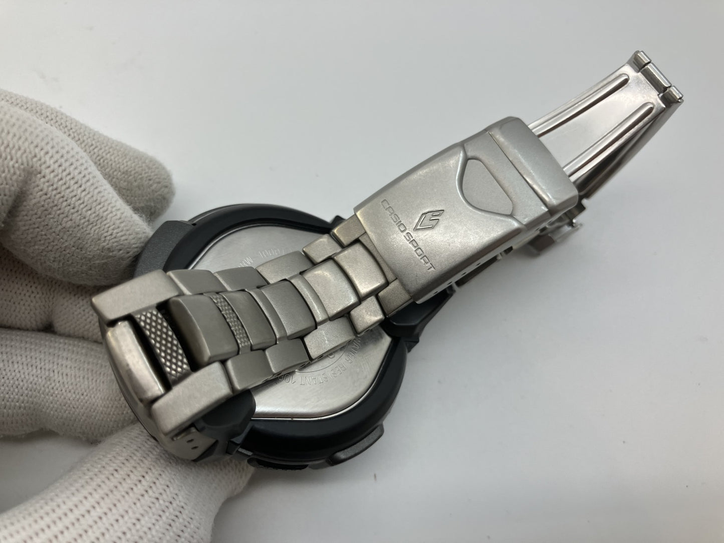 CASIO PROTREK PRW-1000TJ Triple Sensor Multiband 5 Solar Watch Titanium Band Extra Links