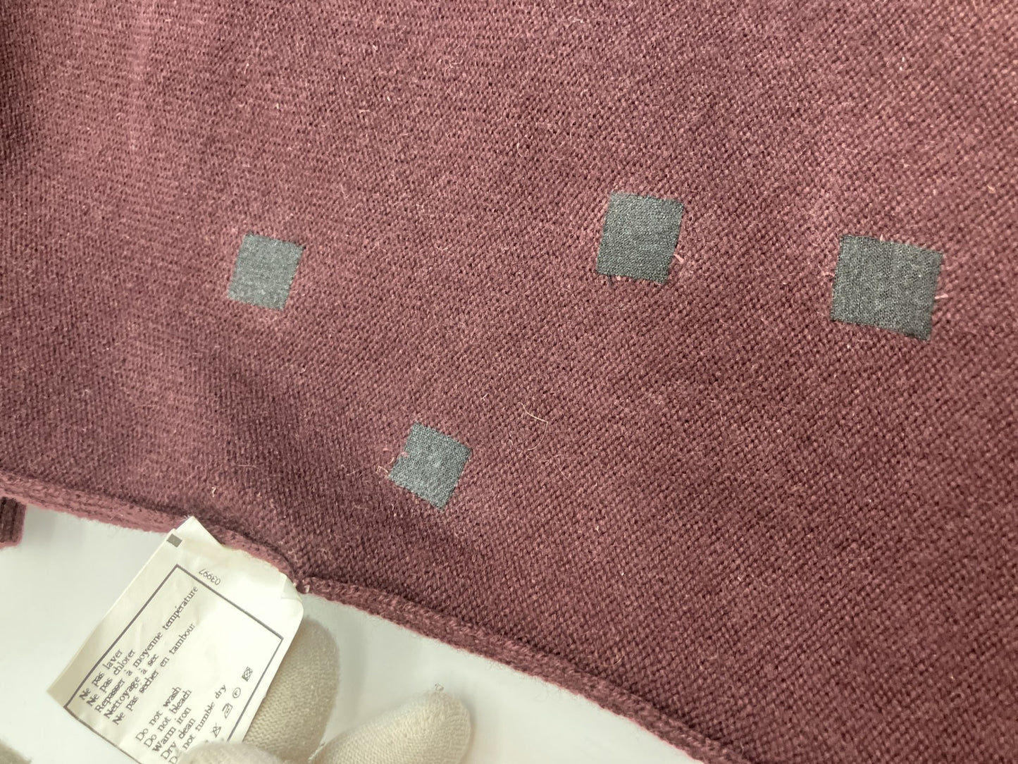 CHANEL Cashmere Knit Dress Burgundy ﾃ・Black