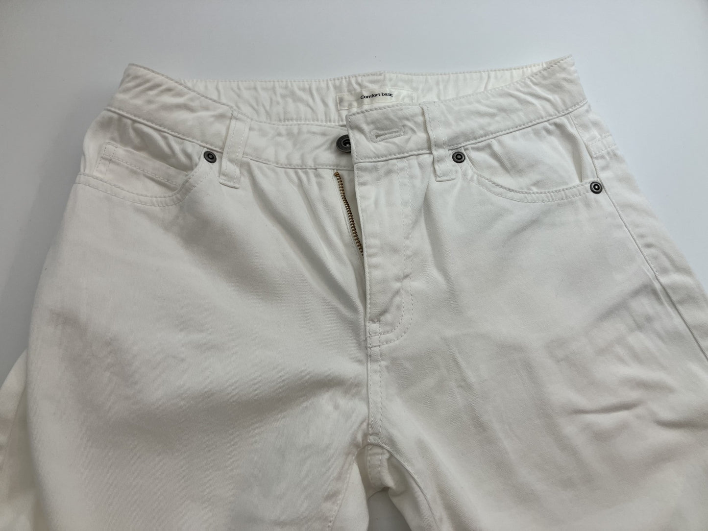 Comfort Basic Skinny Denim Pants White Jeans Size F | Length 97cm, Waist 34cm, Hip 47cm |