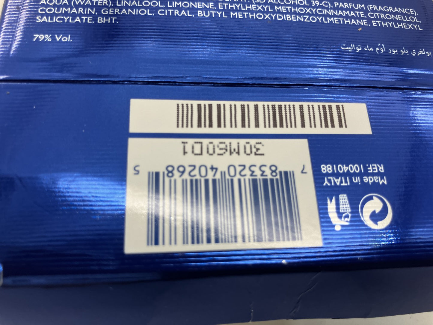 BVLGARI BLV Eau de Toilette Perfume Blue Boxed 30ml 90% remaining Boxed