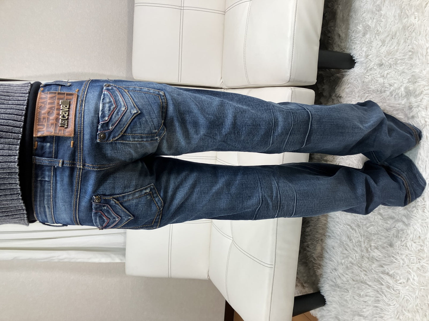 JUST cavalli Women's Bootcut Flare Jeans Blue Denim Size 26 IT40 Made in Tunisia