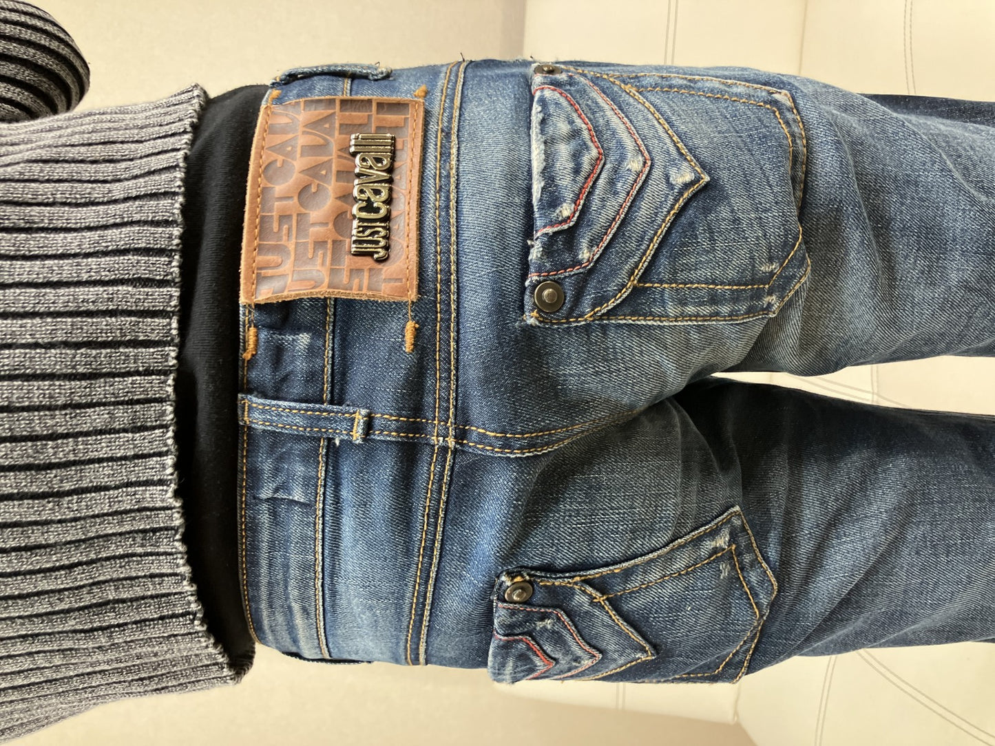 JUST cavalli Women's Bootcut Flare Jeans Blue Denim Size 26 IT40 Made in Tunisia