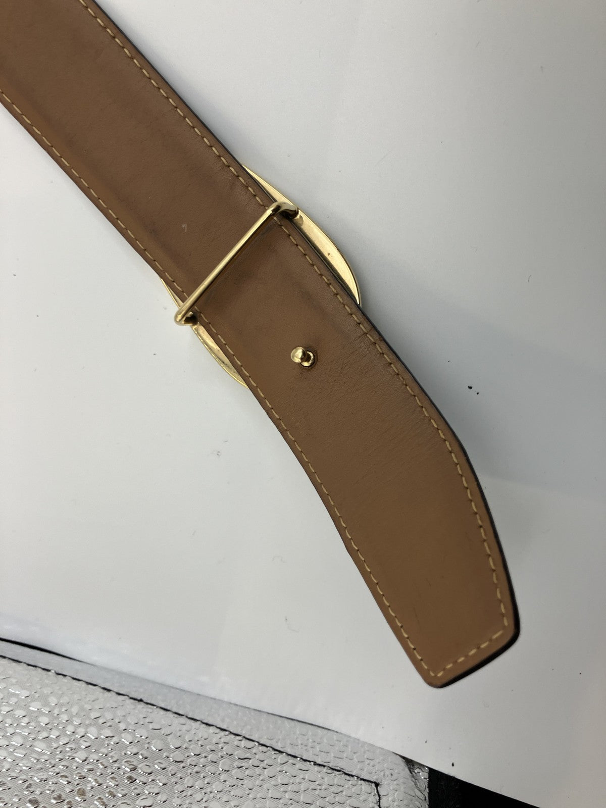 GUCCI Logo Belt Total Length 88cm (34.65 inch) Width 3.5cm (1.38 inch) Black &amp; Gold Free Shipping 