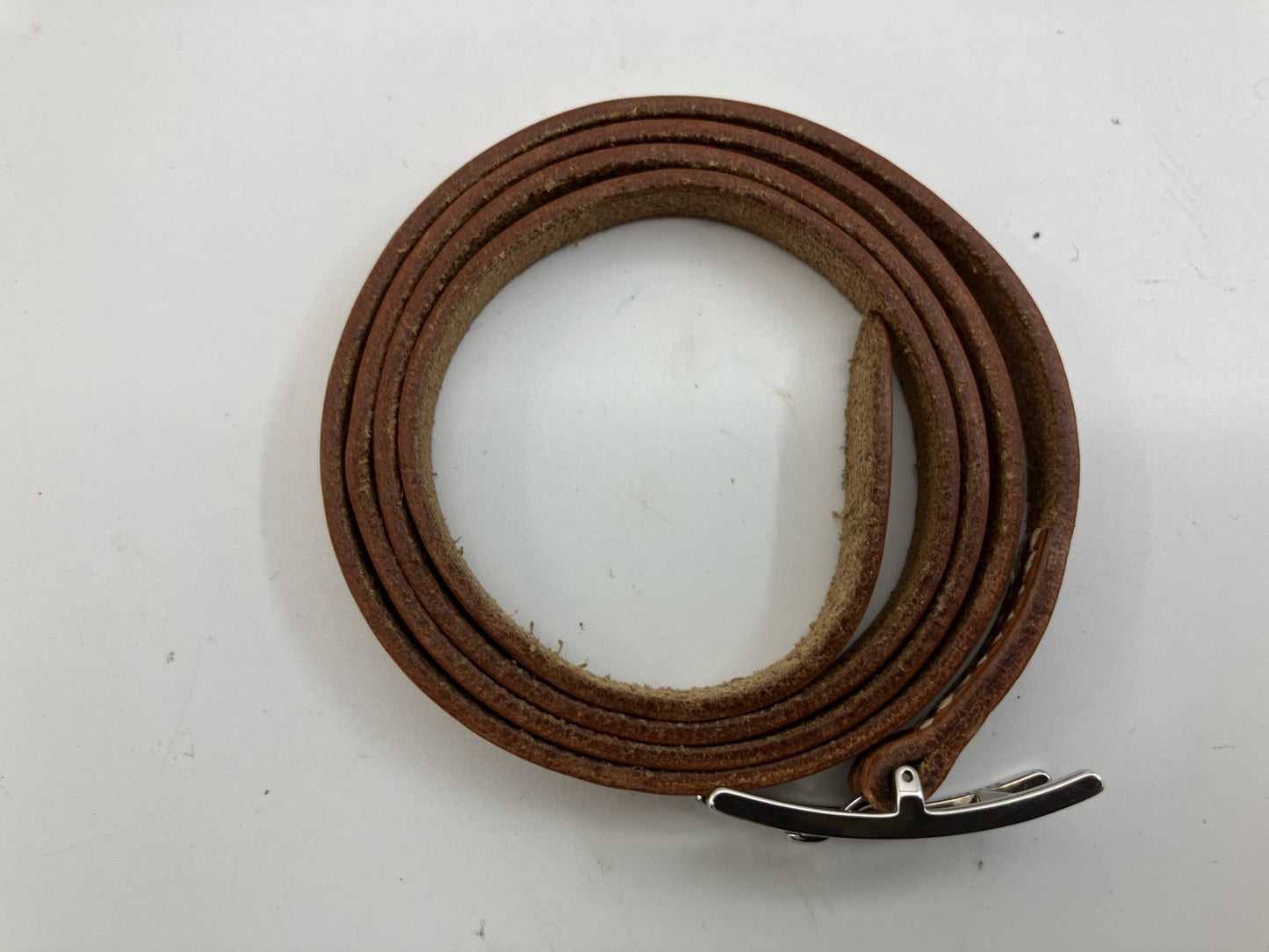 HERMES Leather API III Bracelet Brown Bangle Free Shipping 