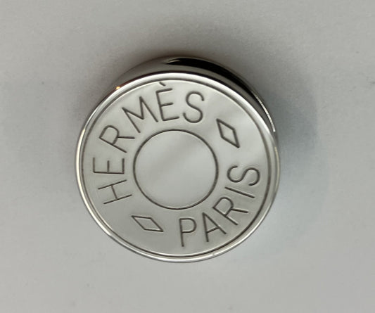 Hermes Serie Scarf Ring Silver Diameter 2cm