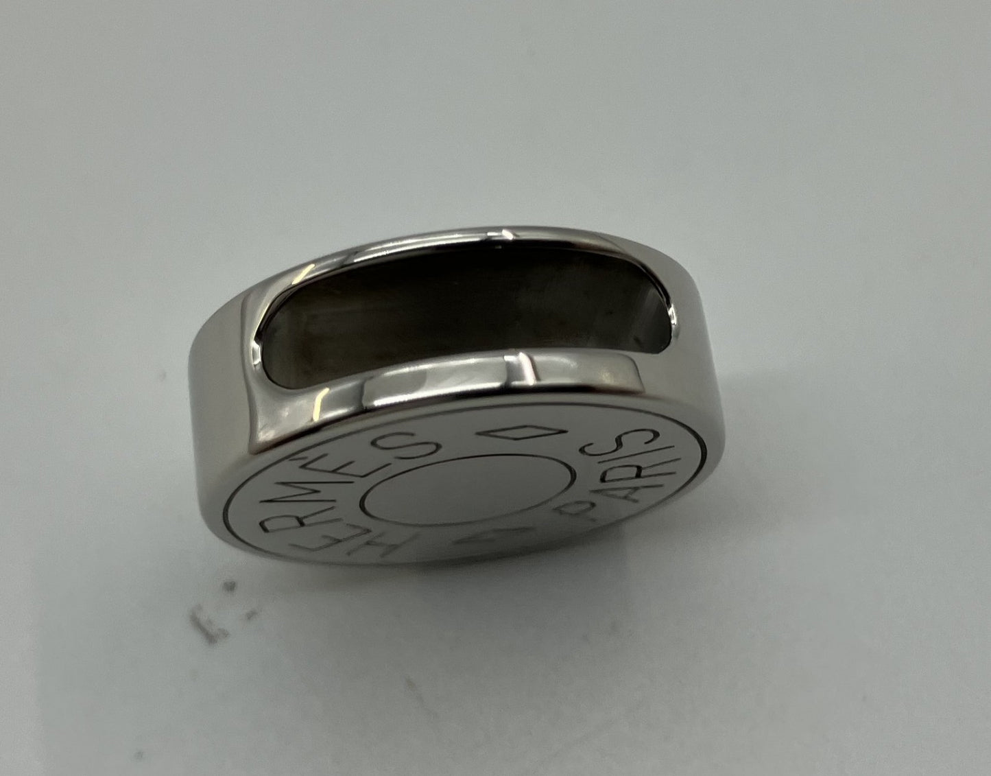 Hermes Serie Scarf Ring Silver Diameter 2cm