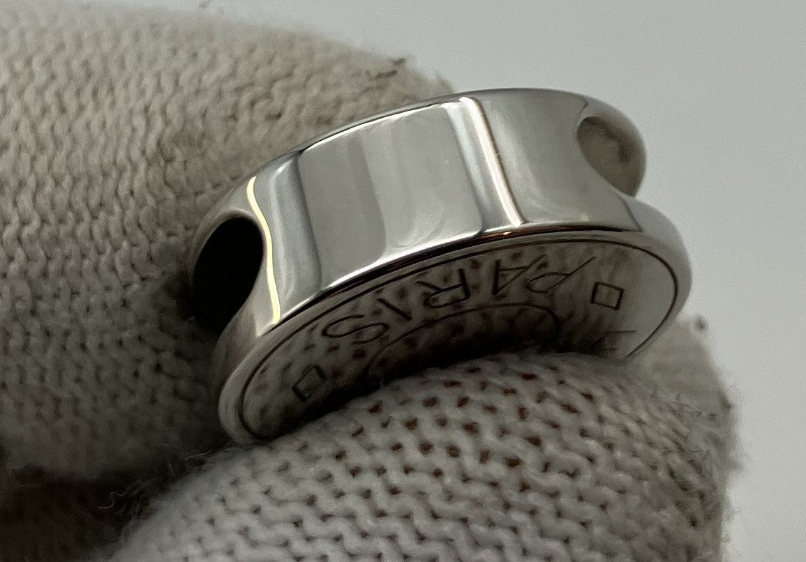 Hermes Serie Scarf Ring Silver Diameter 2cm
