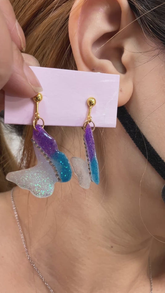 Treasure Castle Original Handmade Mermaid Tail Resin Clip On Earrings Japan