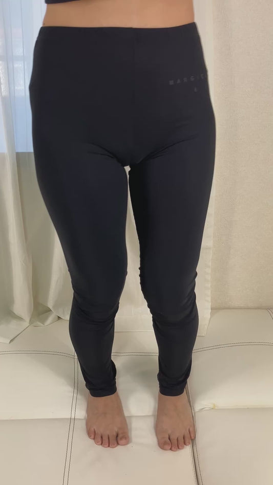 MM6 Maison Margiela S52KA0317 Black Leggings Pants Women's S Made in Italy