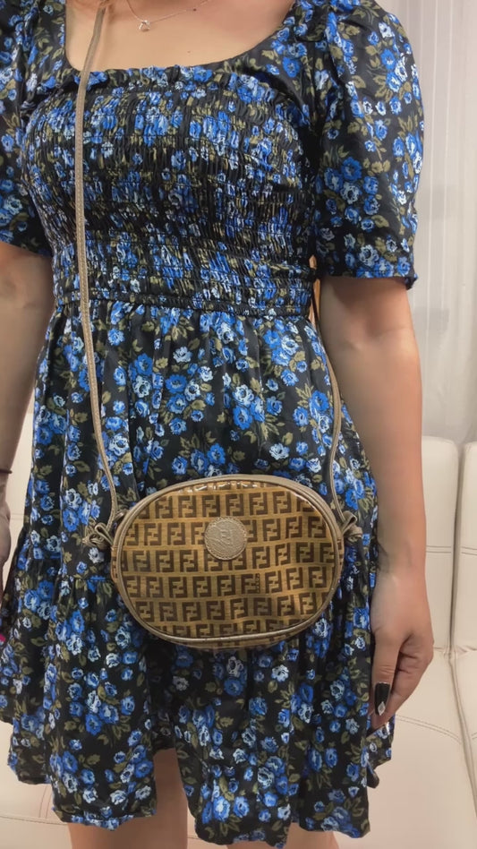 FENDI Zucca Mini Shoulder Bag PVC Leather Brown