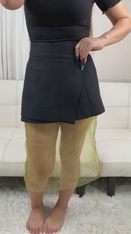 UNDERCOVER Sheer Organza Skirt Green Side Zip Japan Size 1 Womens