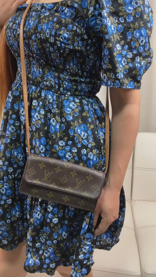 Louis Vuitton Pochette Twin PM M51854 Monogram Shoulder Bag RA1212 Brown