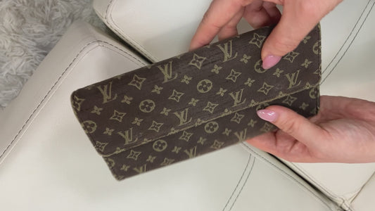 Louis Vuitton Monogram Portefeuille Sarah Long Wallet Brown TH1026 France