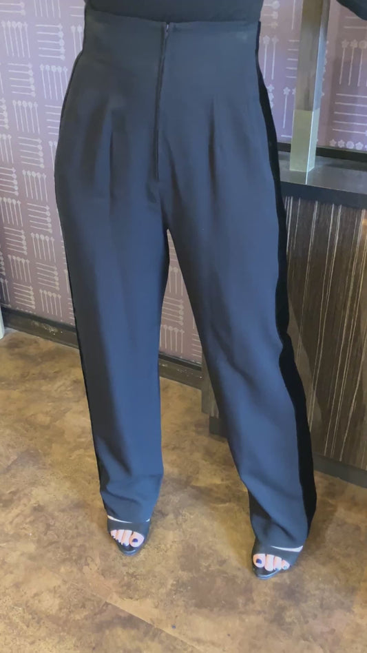 Valentino Garavani Pants Black Side Stripe Size 42 Italy Women's Trousers