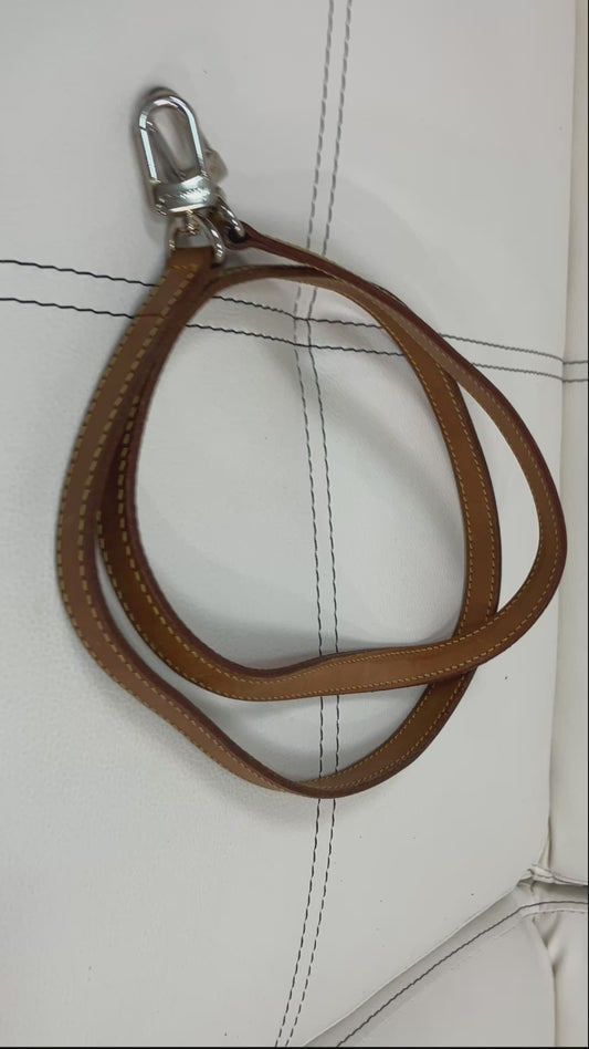 Louis Vuitton Vachetta Leather Shoulder Strap Brown Silver Hardware 120cm