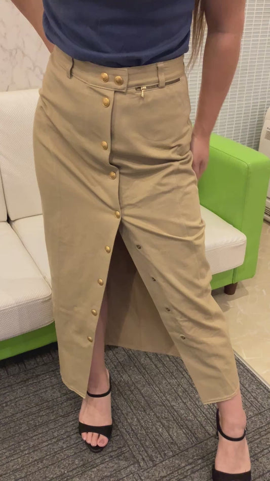 GUCCI 1994SS (Ref.) Pencil Long Skirt I-Line Beige Size 42 Made in Italy