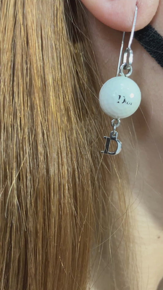 Christian Dior Earrings White & Silver