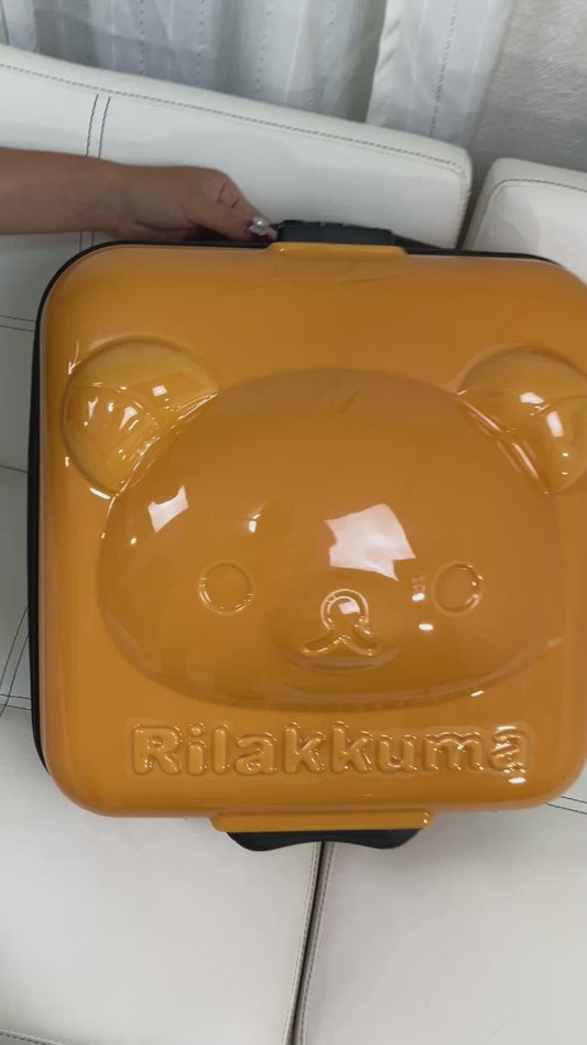 リラックマ キャリーケース キャリーバッグ オレンジ 旅行バッグ 機内持込風 トランク 鍵なし 小傷あり