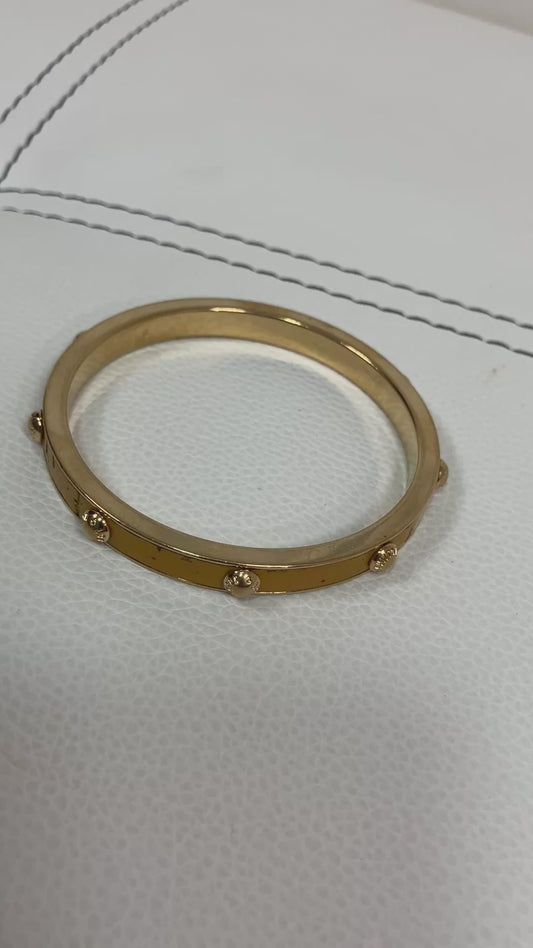 Louis Vuitton Bangle Bracelet Gold Yellow Resin Stud Size S LE0112 Vintage