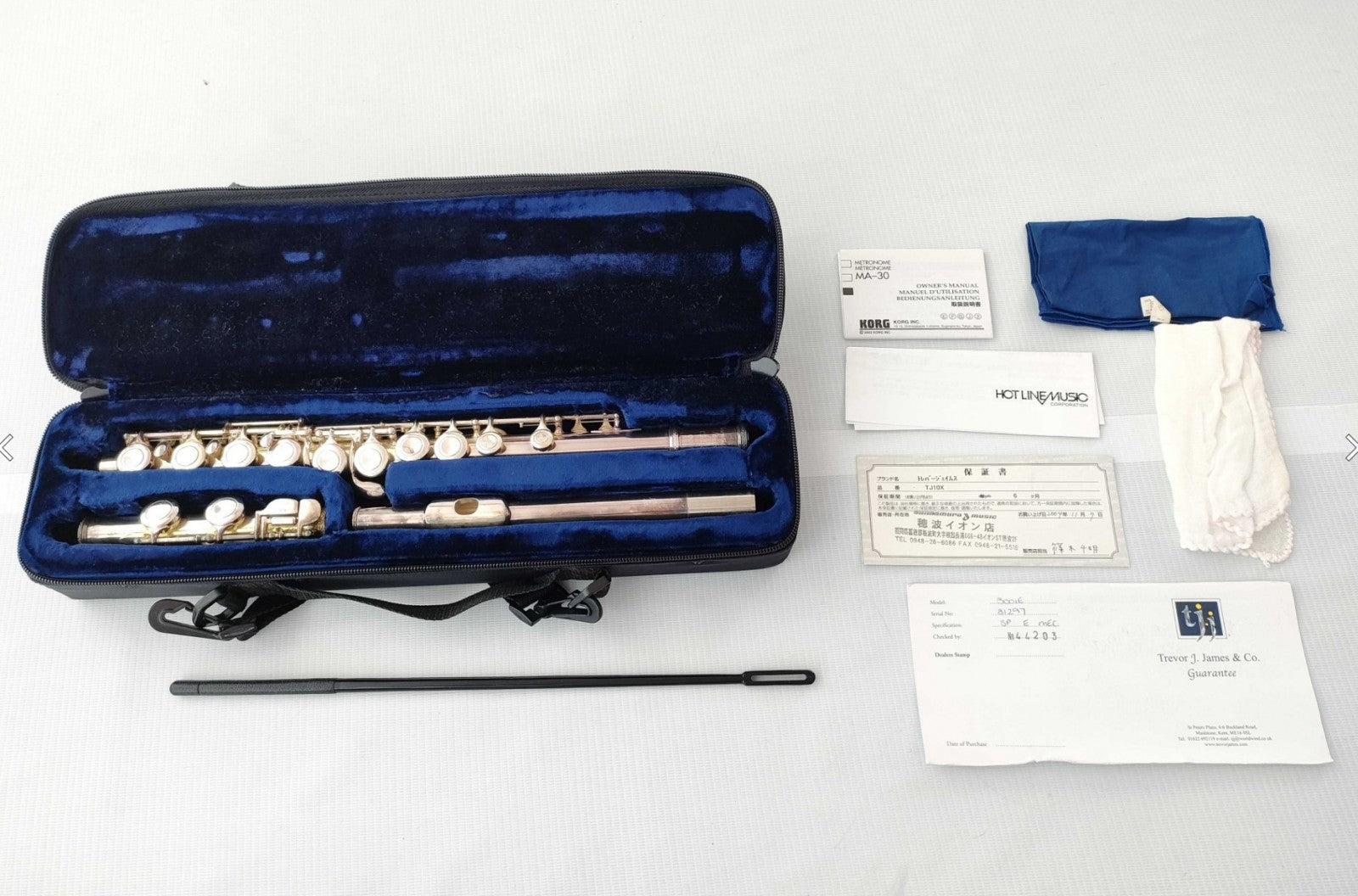 Trevor James TJ-10X Silver Plated Piccolo Flute SP w/ Hard Case Tested Japan